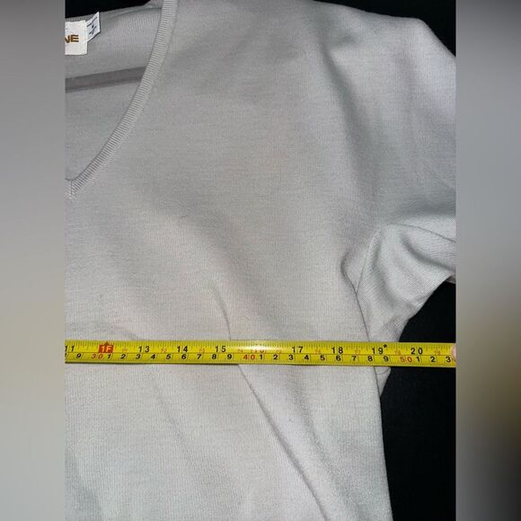 D.Fine Men’s Gray 100% Zephyr Wool Made in USA V Neck Sweater Size M EUC - Picture 7 of 8